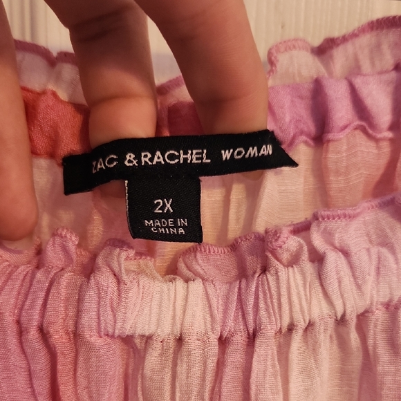 Zac & Rachel Pink Bell Sleeve Ruffled Blouse - Picture 2 of 4